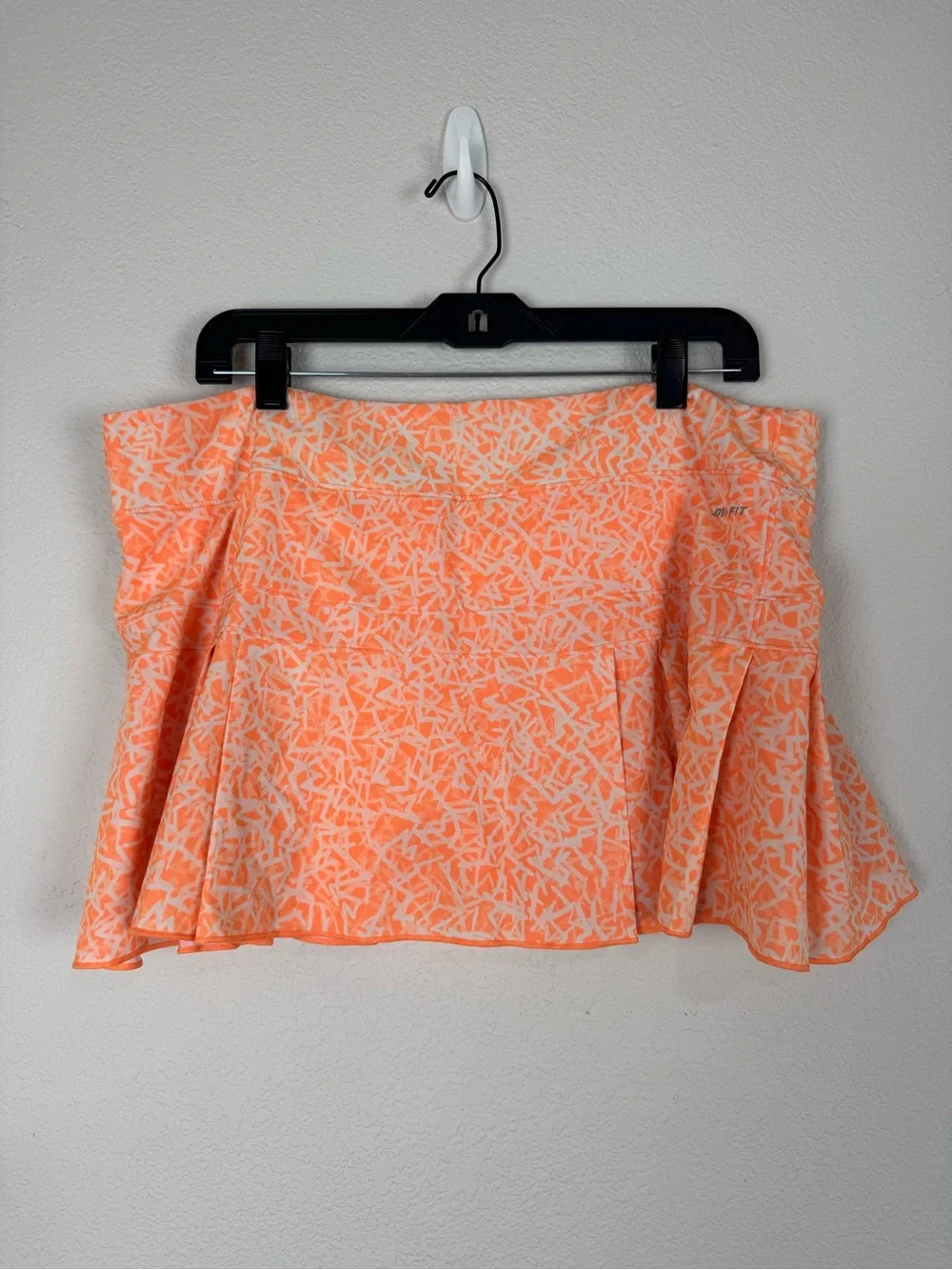 Nike Dri Fit Orange Printed Athletic Mini Skort Skirt Sporty Tennis Pickleball